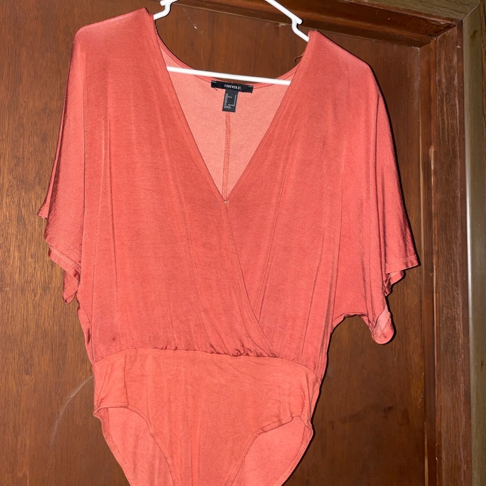 Small pinkish red bodysuit blouse from forever 21.